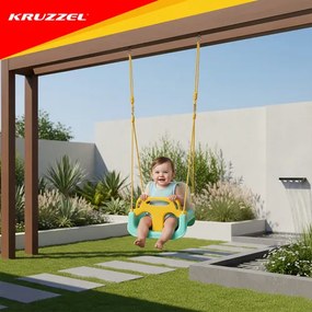 Rastúca detská hojdačka  3v1 na lanách - do interiéru aj záhrady modrá