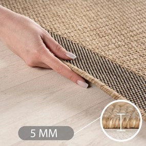 Koberec TIMBER rám, béžový kruh
