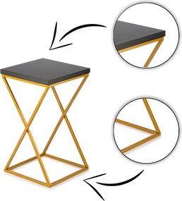 STOJAN NA KVETINÁČ LOFT6 40X24X24 CM ZLATÁ/ČIERNA