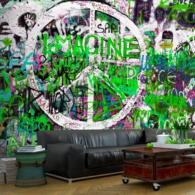 Artgeist Fototapeta - Green Graffiti Veľkosť: 100x70, Verzia: Standard
