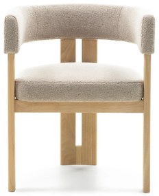 Jídelní židle HAILEY z masivu krémová/přírodní