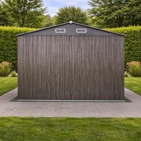 Záhradný domček BestBerg BBSH-1208WT / 10,1 m² / 389 x 260 x 202 cm / dekor tmavé drevo/taupe