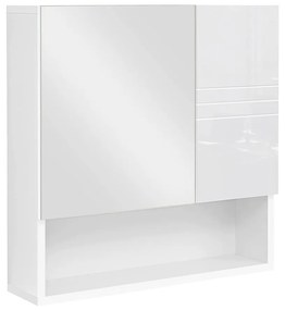 Koupelnová skříňka se zrcadlem Vasagle Tima bílá
