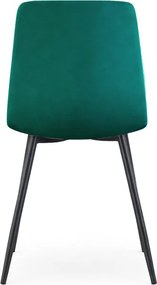 Jedálenská stolička MILO zamatová, fľaškovo zelená / čierne nohy
