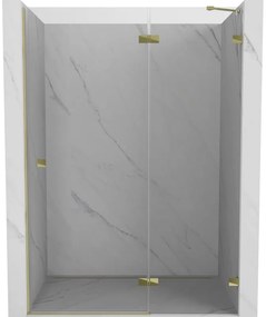 Mexen, Mexen Lunar pravé otočné sprchové dvere 140 cm, transparentné, zlaté - 834-140-000-50-00-P