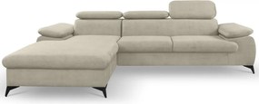 Rohová sedacia súprava Scala, béžová látka, ľavý roh