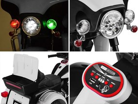 JOKOMISIADA Veľký akumulátorový motorkový chopper pre deti PA0254 biely