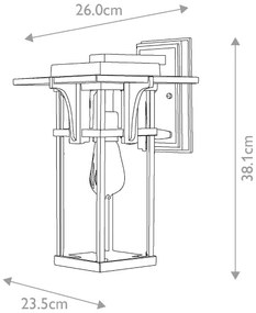 Elstead HK-MANHATTAN2-M - Vonkajšie svietidlo MANHATTAN 1xE27/100W/230V IP44