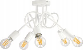 BERGE Stropná závesná lampa LOFT - 5xE27 - BIELA