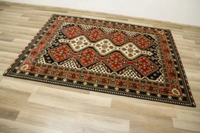 Koberec Afgan 4358A čierny / červený / krémový