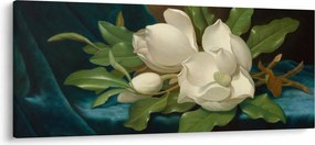 Obraz - Martin Johnson Heade, Giant Magnolias on a Blue Velvet Cloth, reprodukcia (120x50 cm)