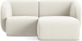 Béžová zamatová rohová pohovka (pravý roh/s leňoškou) Lani – Makamii