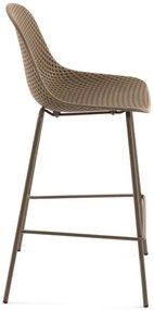 Barová stolička QUIDO béžový plast, kovové nohy
