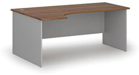 Kancelársky rohový pracovný stôl PRIMO GRAY, 1800 x 1200 mm, ľavý, sivá/orech