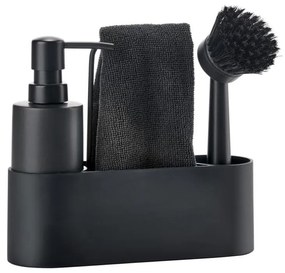 Čierny plastový/silikónový stojan na umývacie prostriedky Singles – Zone