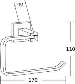 Mexen príslušenstvo, VANE držiak na wc papier, čierna, 7020933-70