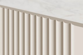 Toaletný stolík Malmi 100 cm - kašmírová / crema bianca / zlatá