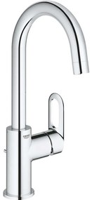 GROHE BauLoop páková umývadlová batéria s otočným výtokom, s plastovou odtokovou súpravou s tiahlom, výška výtoku 209 mm, chróm, 23763000