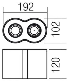 Redo 01-1309 - Bodové svietidlo KATO 2xGU10/35W/230V