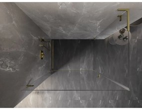 Mexen Lunar-B L, 1-krídlový sprchový kút, ľavý, 90 x 80 cm, 8mm číre sklo, zlatý matný profil, 832L-090-080-55-00-L