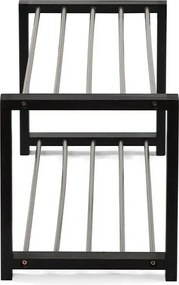 Kovová botníková skrinka FRAME 2, čierna