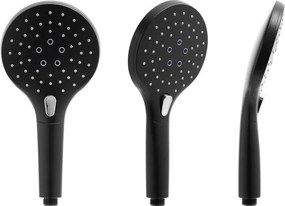 Erga Bergen, sprchový set s termostatickou batériou a dažďovou sprchou 30 cm, čierna matná, ERG-YKA-BP.BERGEN THERM 30 BLK