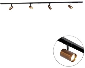 Moderný 1-fázový koľajnicový systém so 4 reflektormi tmavo bronzový - Jeana