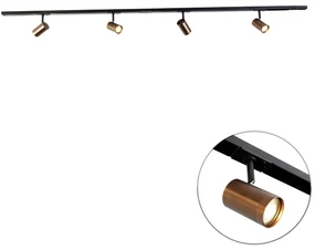 Moderný 1-fázový koľajnicový systém so 4 reflektormi tmavo bronzový - Jeana