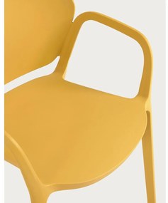 Žltá plastová záhradná stolička Ania – Kave Home