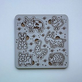 Drevené detské puzzle - Farma - Javor