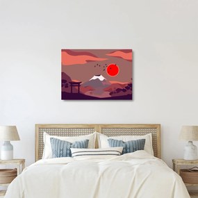 Sklenený obraz - Ilustrácie hory Fuji (70x50 cm)
