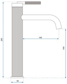 Rea Argon, vysoká umývadlová batéria h-295, brúsená oceľ, REA-B6450