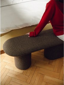 Hnedá polstrovaná lavica z textílie buklé Rull – noo.ma