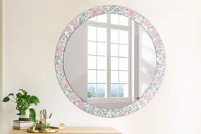 Okrúhle ozdobné zrkadlo Jemné kvety fi 90 cm