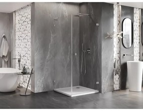 Mexen Lunar-B L výklopný sprchový kút pravý 70 x 70 cm, číre sklo, brúsená oceľ, 832L-070-070-97-00-P