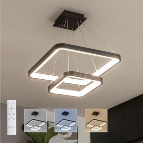 Brilagi - stmievateľný LED závesný luster na lanku FALCON SLIM LED/78W/230V 50x50 cm čierna + diaľkové ovládanie