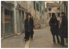 Sklenený obraz - John Singer Sargent, Street in Venice, reprodukcia (70x50 cm)