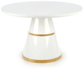 Stôl Vegas 120 Mdf/Oceľ – Biely/Zlatá