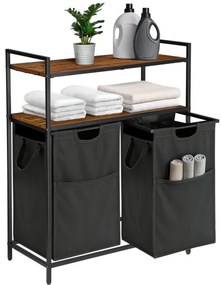 Kôš na bielizeň MIRUN 2-priehradkový sivý