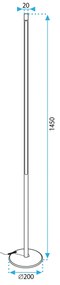 Toolight Toolight, LED podlahová lampa 145cm, 12W, APP1416-F, zlatá lesklá, OSW-05416