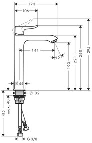 Hansgrohe Metris New, páková umývadlová batéria 200, chrómová, HAN-31185000