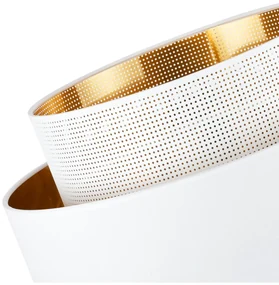 Závesné svietidlo Asti, 1x PVC/biele textilné tienidlo, (fi 35cm), g/c, w