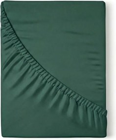 Kvalitex Saténové prestieradlo s gumou tmavozelená, 140 x 200 cm
