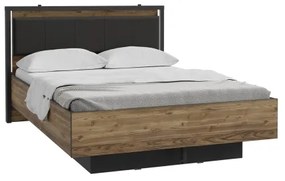 Dvojlôžková posteľ s úložným priestorom OREN 140x200 cm hnedá/čierna