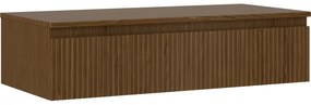 Mexen Rivel, kúpeľňová skrinka 100 cm s hornou časťou, 1 zásuvka, drážkovaná, orech, 91A20-10023-1-BFC86