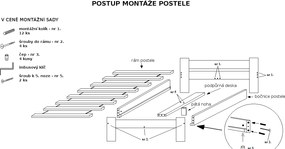 Maxi Drew Posteľ Naomi zvýšená 120 x 200 cm, dub Rošt: Bez roštu