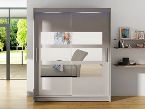 Skriňa Presto VII, Farby: biela, Osvetlenie: osvetlenie LED RGB - farebné