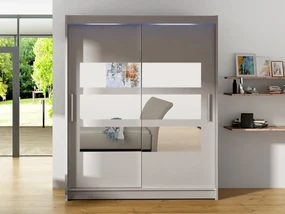 Skriňa Presto VII, Farby: biela, Osvetlenie: osvetlenie LED RGB - farebné