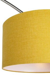 Oceľová oblúková lampa so žltým tienidlom 35/35/20 - XXL