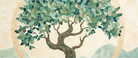 Obraz – Elegantná mozaika so stromom (120x50 cm)